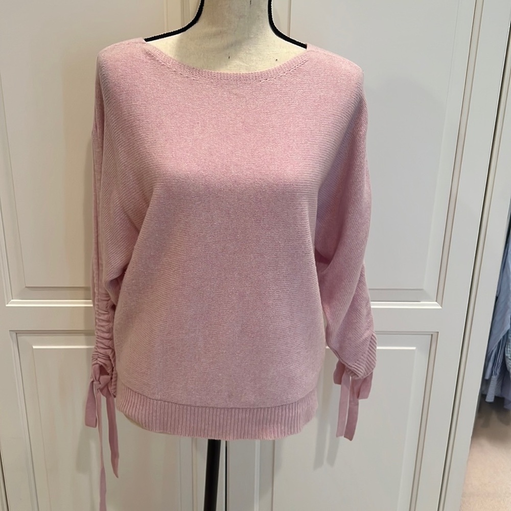 Joie Cashmere Sweater - boat neck with tie sleeves. Small.